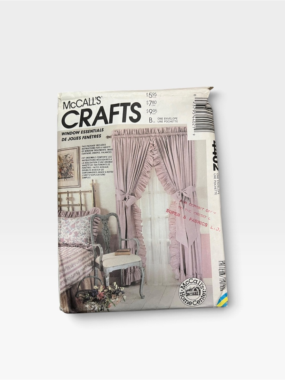 Vintage 90s McCall’s Crafts Ruffled Window Curtain Sewing Pattern